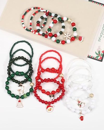 Christmas Multilayer Beads Bracelet with Charm