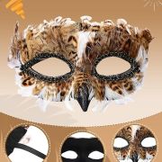 Brown Feather Masquerade Mask