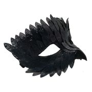 Black Crow Half Face Mask For Crow Costume