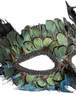Peacock Feather Bird Masquerade Mask