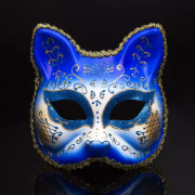 Blue Cat Face Carnival Party Mask
