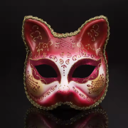 Red Black Cat Face Carnival Party Mask