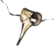 Small Long Nose Venetian Mask for Holiday Events-Black