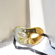 Disco BalI Mirror Half Face Mask-Gold