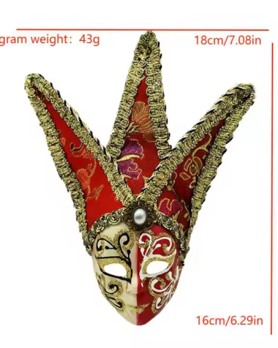 Red Black Magnets Mini Mask for Venice Travel Souvenir