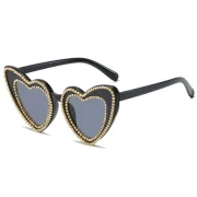 Rhinestones Sunglasses -Black