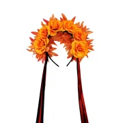 Halloween Party Headband with Large Flowers -Orange