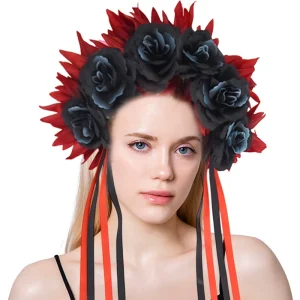 Halloween Party Headband with Large Flowers