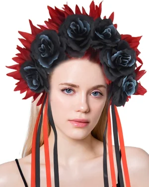 Halloween Party Headband with Large Flowers