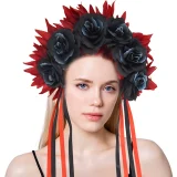 Halloween Party Headband with Large Flowers