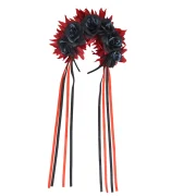 Halloween Party Headband with Large Flowers -Black