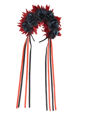 Halloween Party Headband with Large Flowers