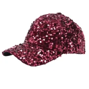 Wide Brim Sequined Baseball Cap