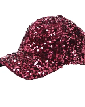 Wide Brim Sequined Baseball Cap