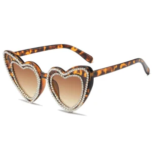 Heart Shape Rhinestones Sunglasses