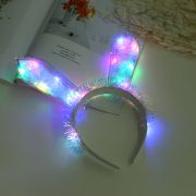 Iridescent Bunny Ears Headband W LED Lights