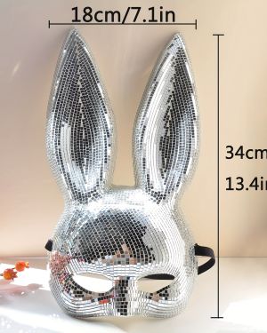 Mirror Rabbit Full Face Party Mask