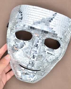 Fiesta Silver Mirror Face Party Masks