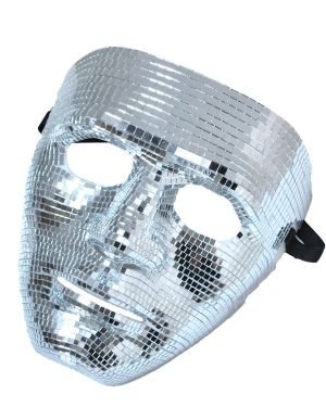 Fiesta Silver Mirror Face Party Masks