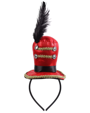 Red Mini Top Hat Headband Party Headwear