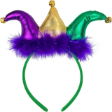 Court Clown headwear Funny Hat for Masquerade Cosplay Accessory Multicolor