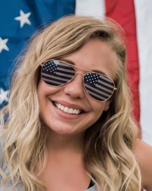 American USA Flag Metal Frame Aviator Sunglasses