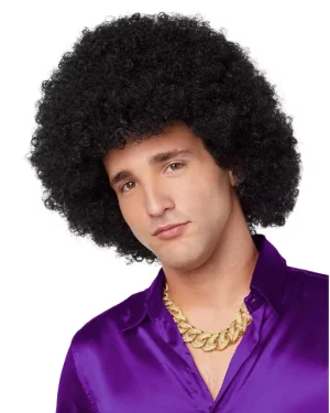 Black Afro Wig For Men Disco Parties