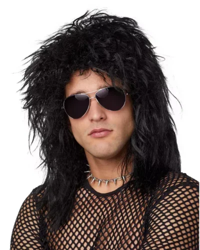 Black Rock Star Wig For 70s 80s Punk Cosplay
