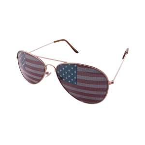 American USA Flag Design Metal Frame Aviator Sunglasses