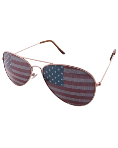 American USA Flag Metal Frame Aviator Sunglasses