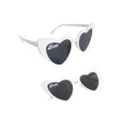 White Heart-Shaped Eyewear with Bride Printed Words
