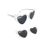 White Heart-Shaped Eyewear with Bride Printed Words