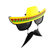 Mexico May Day Holiday Dead Sombrero Party Glasses