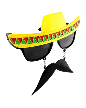 Mexico May Day Fiesta Word Sunglasses Sombrero Party Glasses