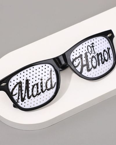 Black Bride Maid Letter Sunglasses