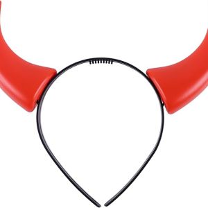 FlashingBlinkyLights Large Red Devil Horns Light Up Headbands