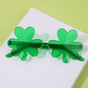 Green Rimless Shamrock Glasses