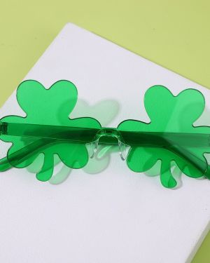 Green Rimless Shamrock Glasses