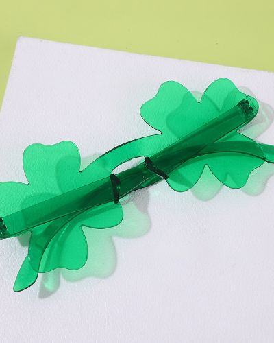 Green Rimless Shamrock Glasses