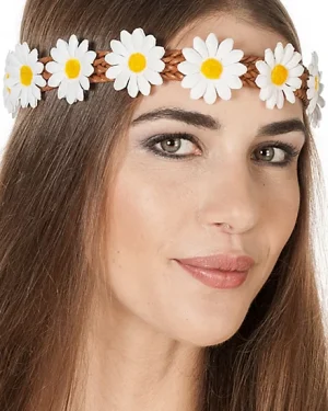 1960s Hippie Costume Accessories Daisy Hairband Wreath