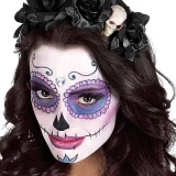 Day of the Dead Skull Hairband-Black