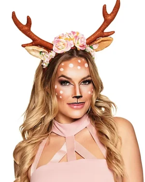 Rosy Reindeer Hairband For Themed Cosplay Party
