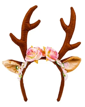 Rosy Reindeer Hairband For Themed Cosplay Party