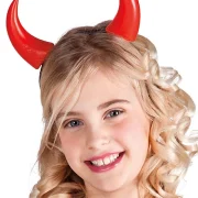 FlashingBlinkyLights Large Red Devil Horns Light Up Headbands